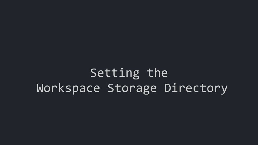 Setting up the workspace explorer storage directory configuration