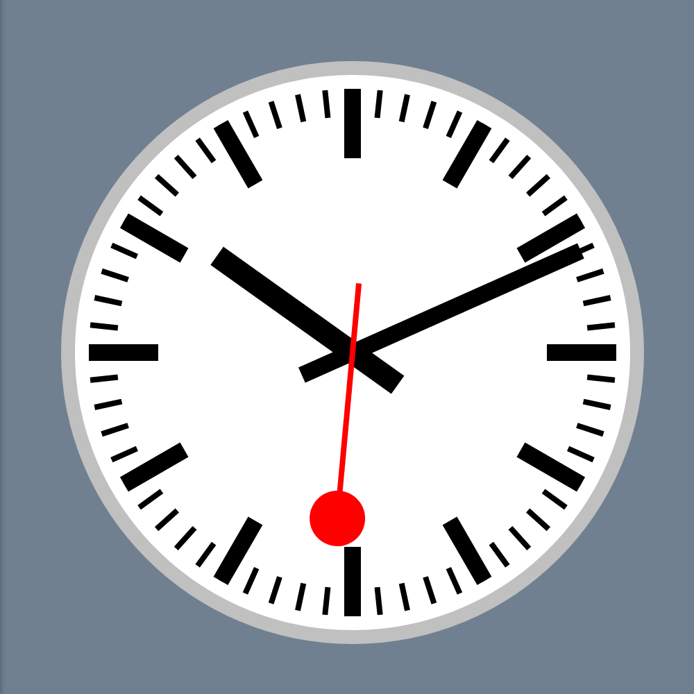 The rendered clock