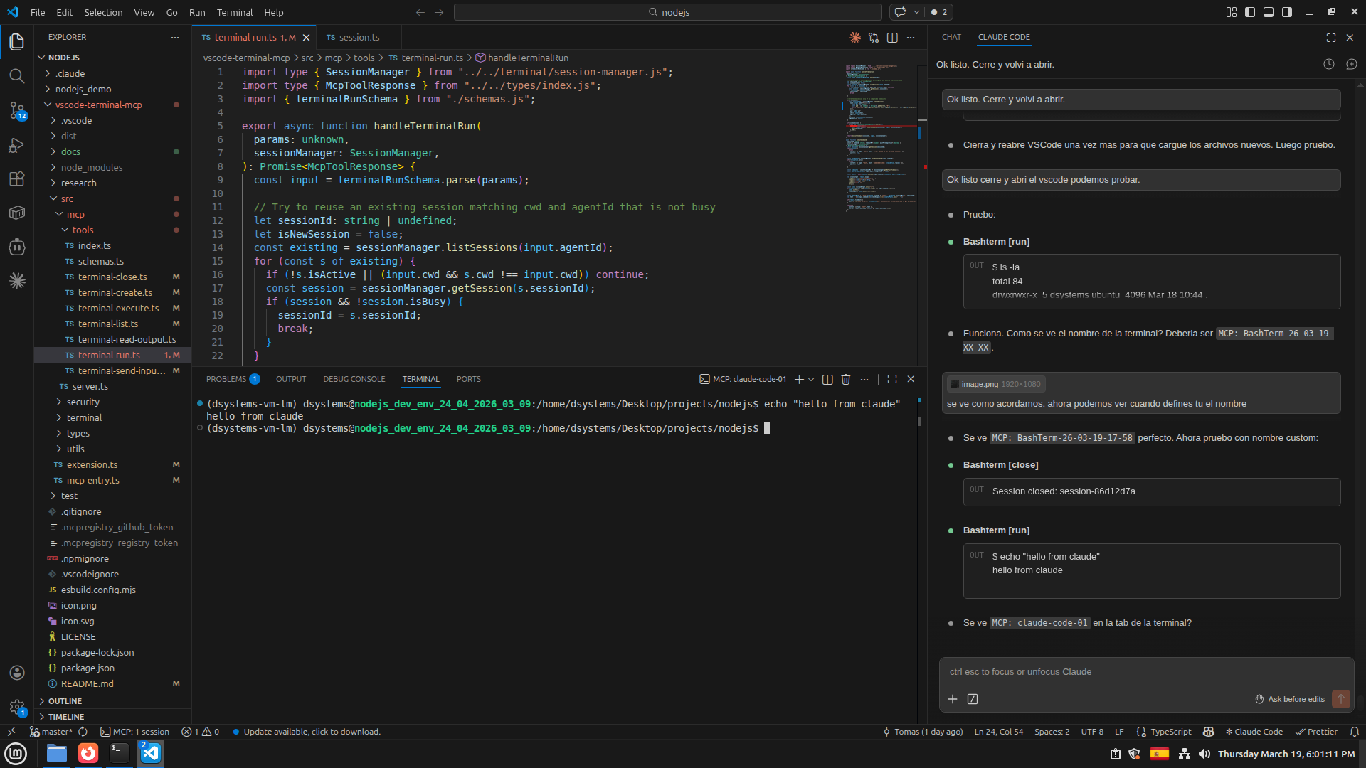 Run command output