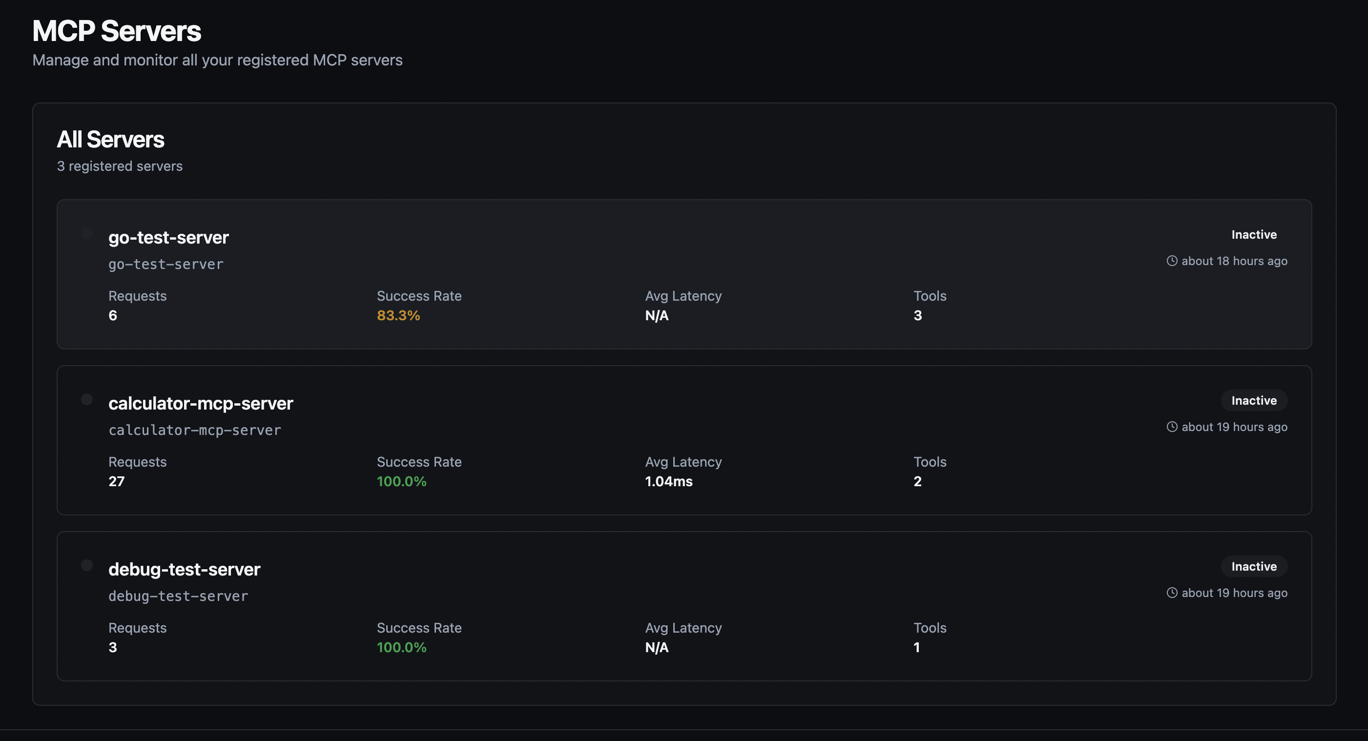 MCPulse Dashboard - Light Mode