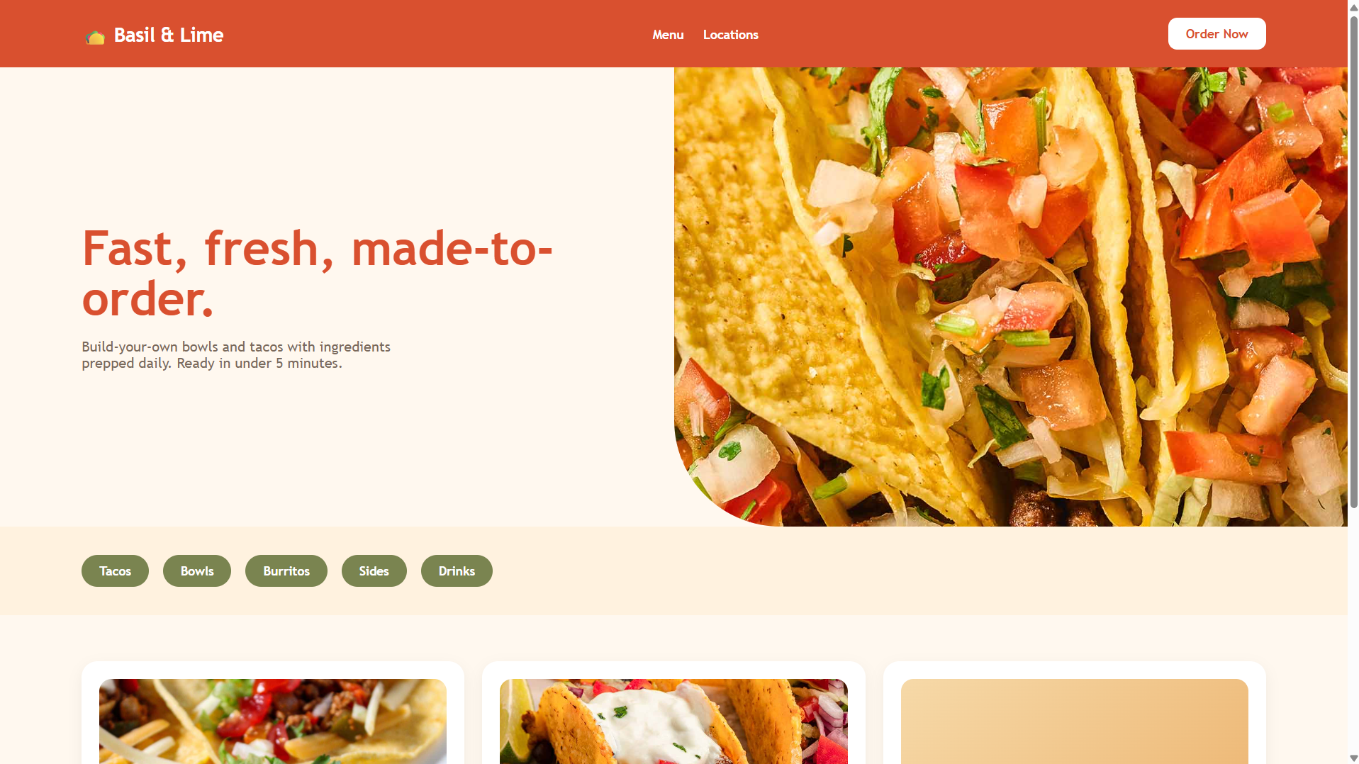 Basil and Lime website