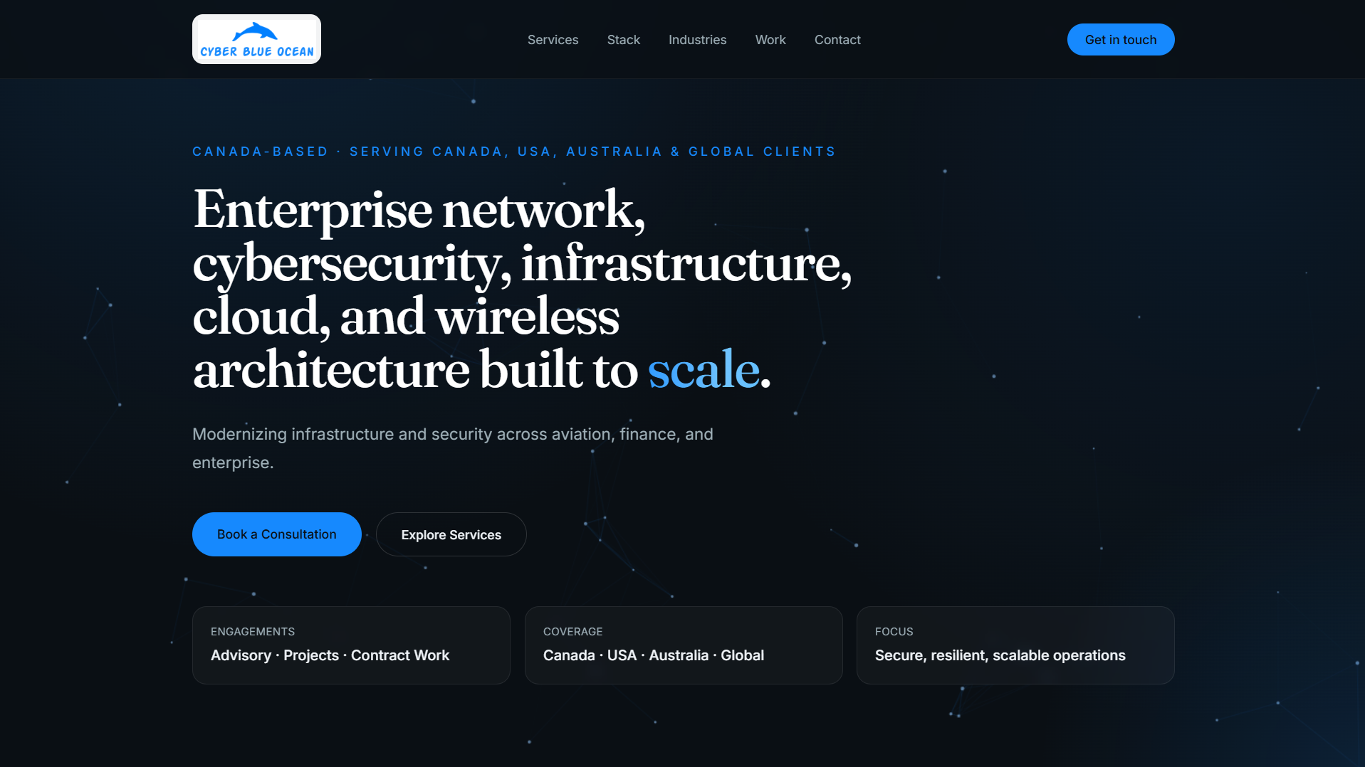 Cyber Blue Ocean website