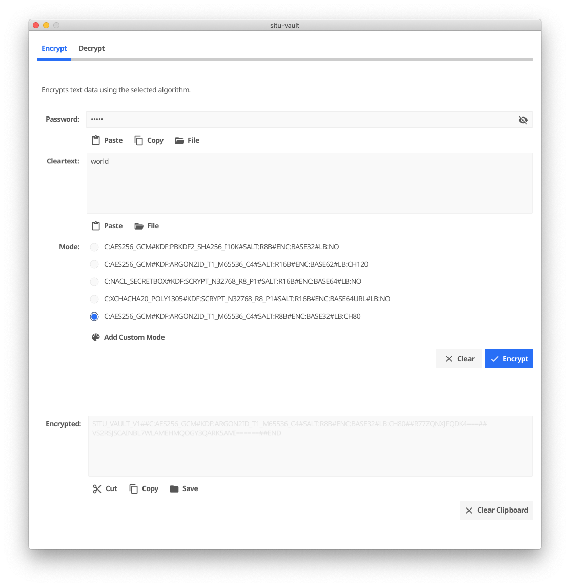 Encrypt GUI situ-vault