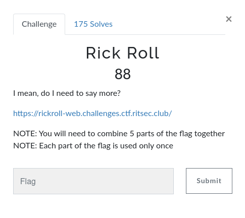Link in notes, Rickroll