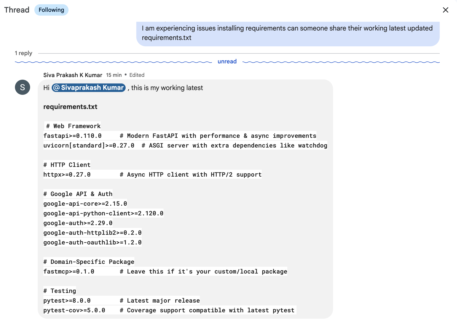 Scene 6: Sharing requirements.txt
