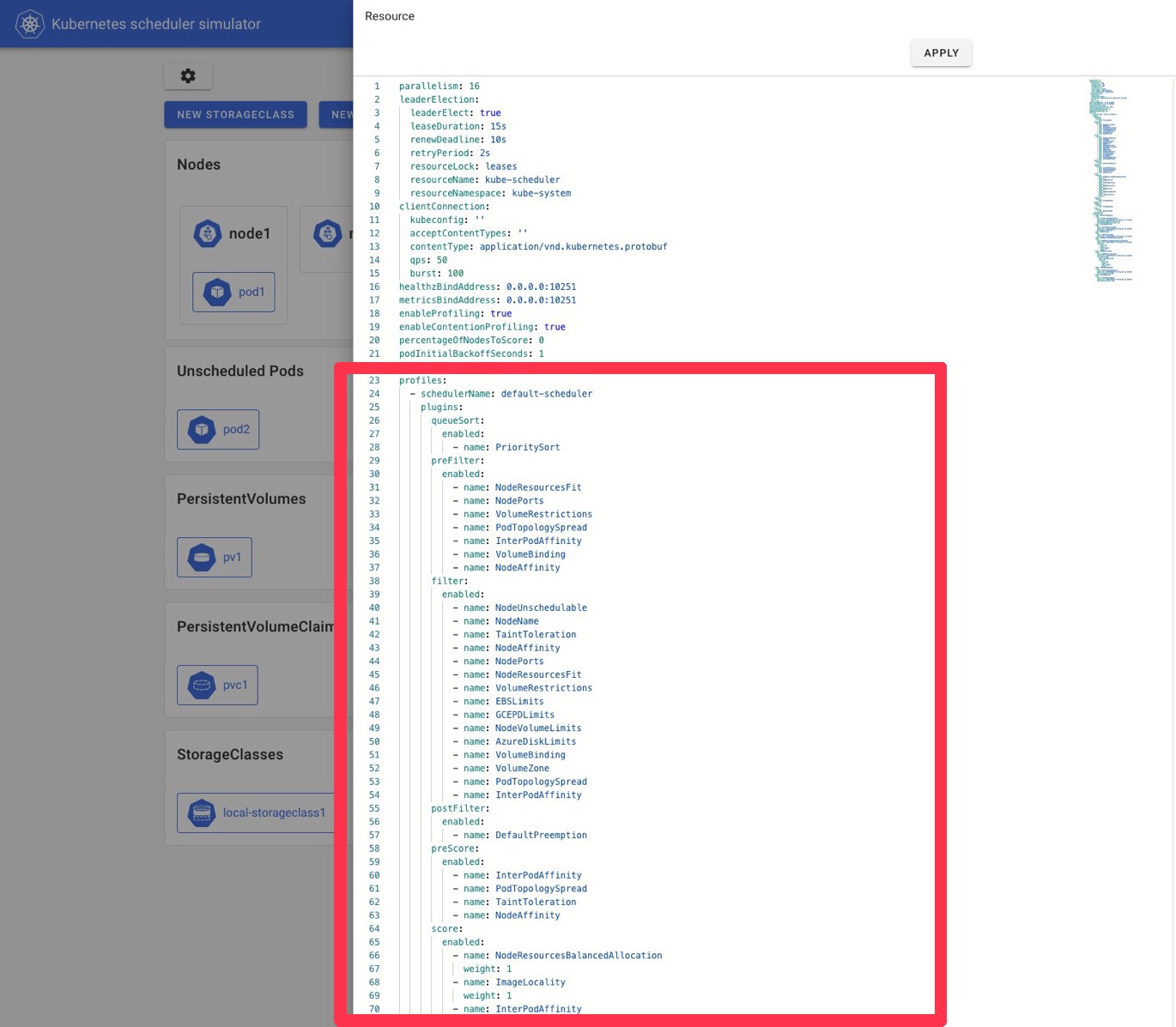 configure scheduler