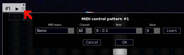 MIDI control pattern