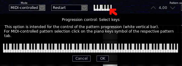 MIDI controlled mode