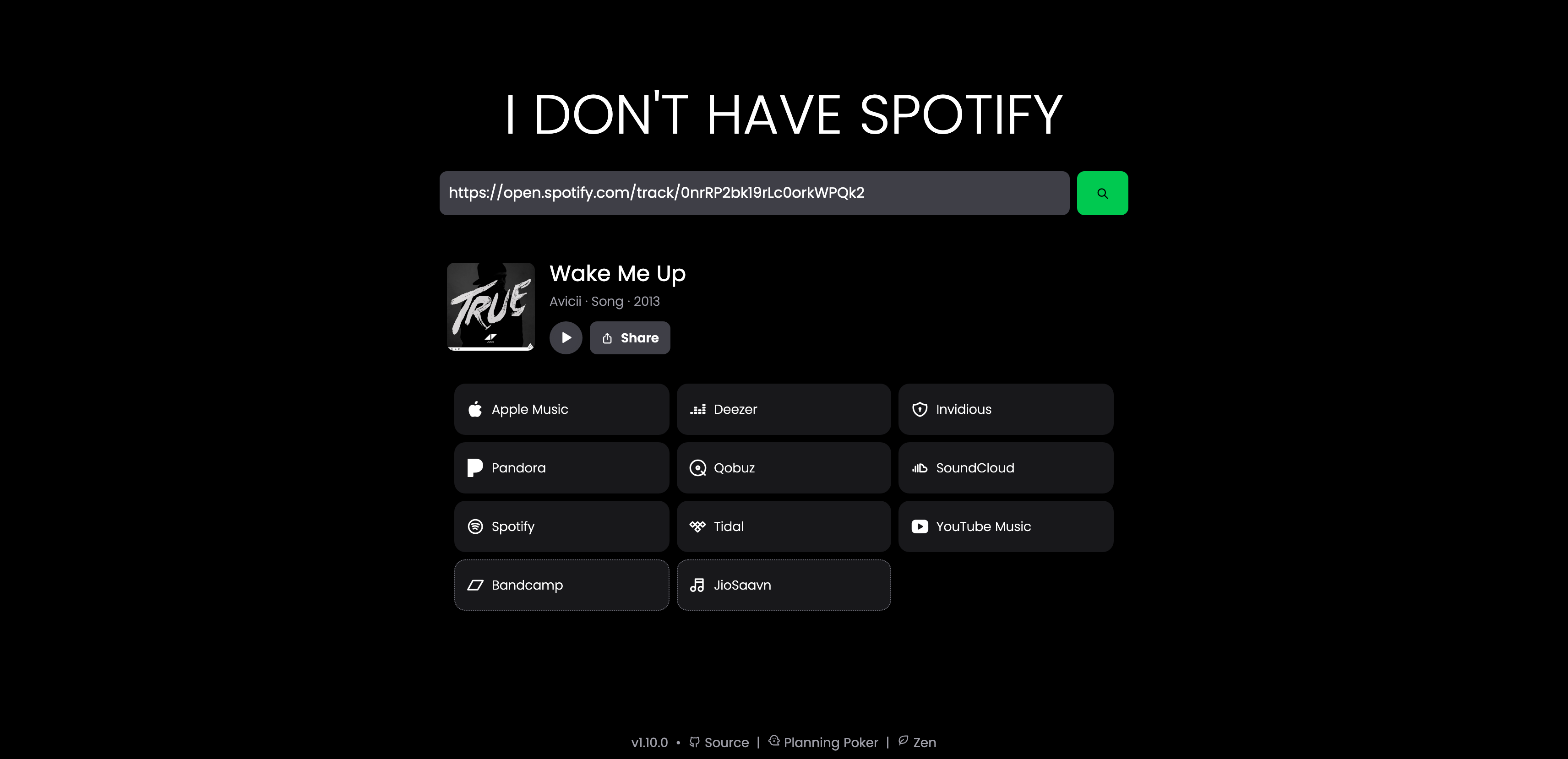 Search result card for Wake Me Up