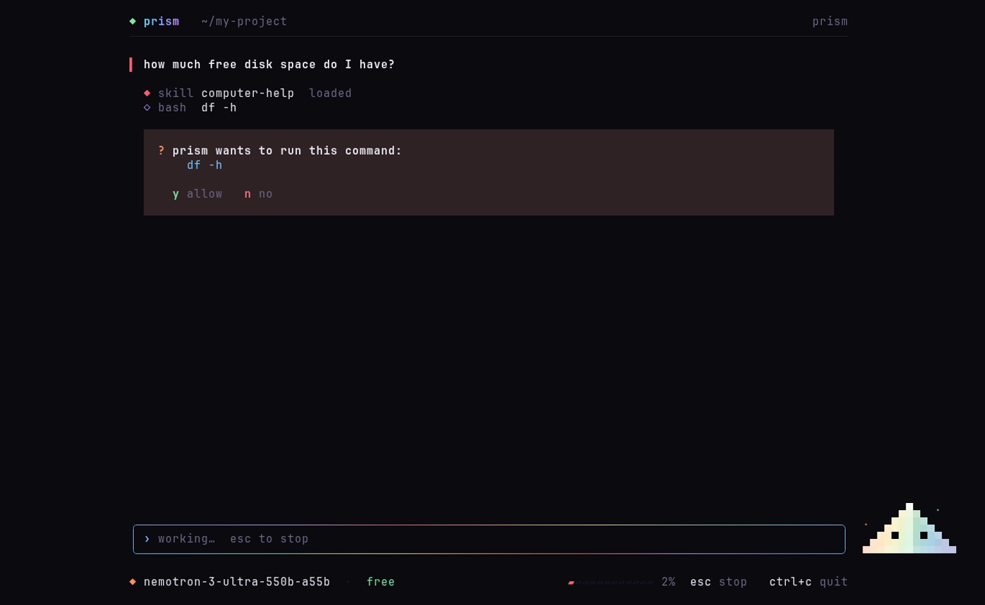 Prism asking before running a command