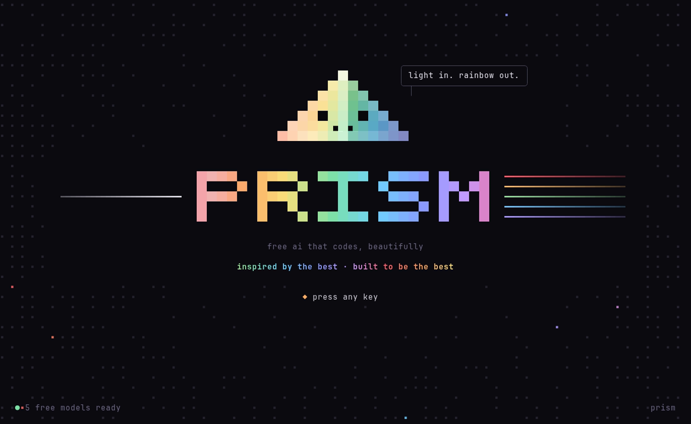 Prism start screen
