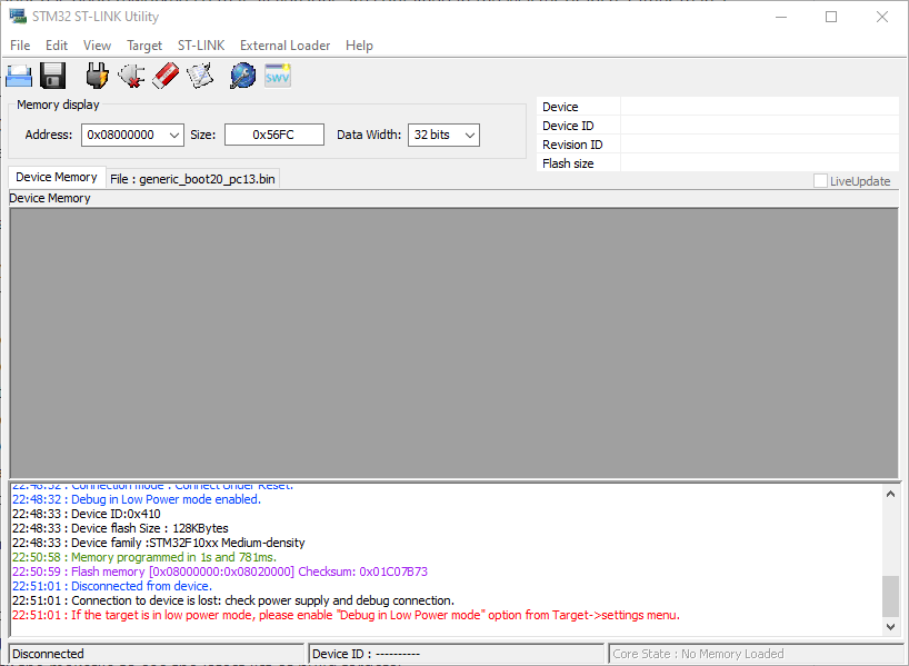 ST-LINK Software Program Complete