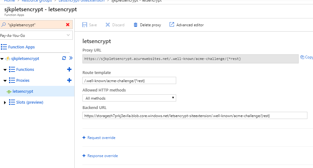 Setup azure function