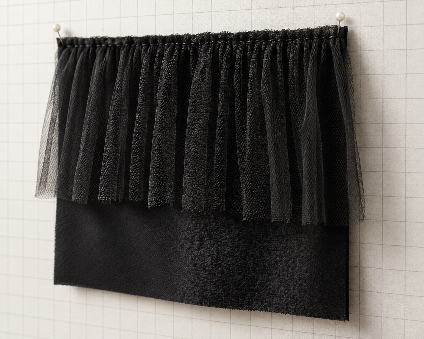 Experiment 1.1, soft tulle, gathered