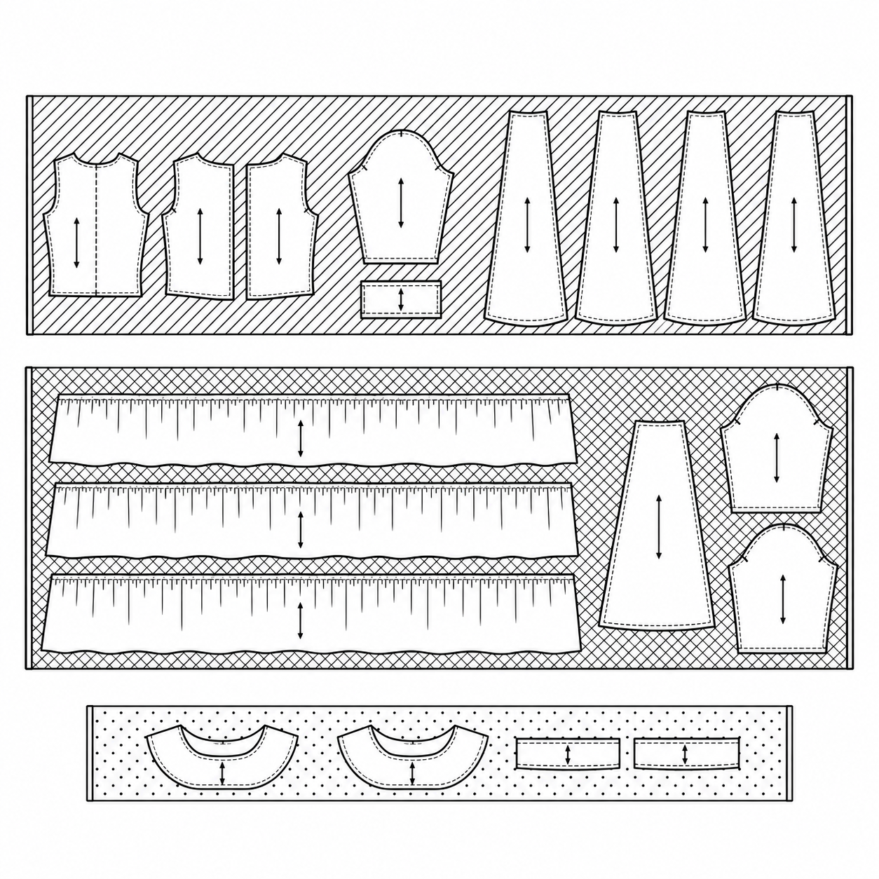 Cutting layout, 1 : 20