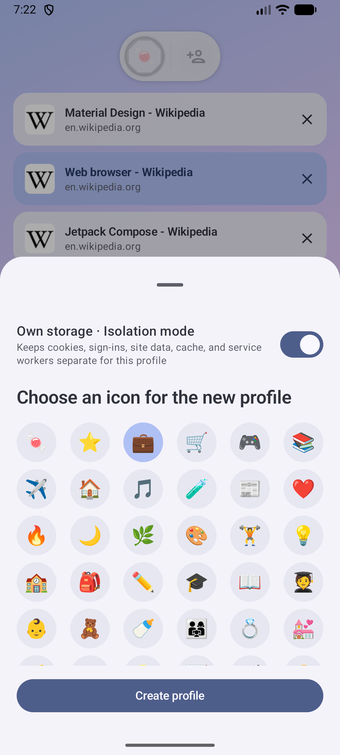 Creating an isolated Candy Browser profile