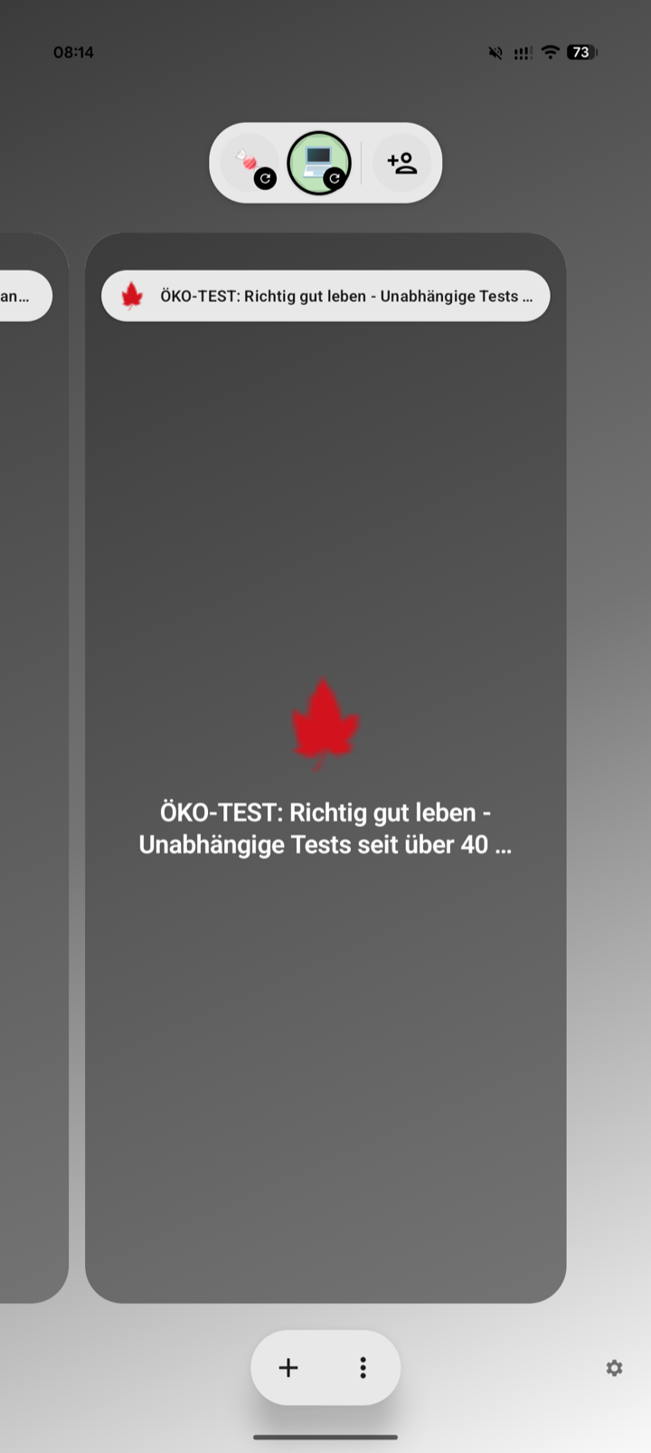 A synced desktop device selected as a writable profile in Candy Browser