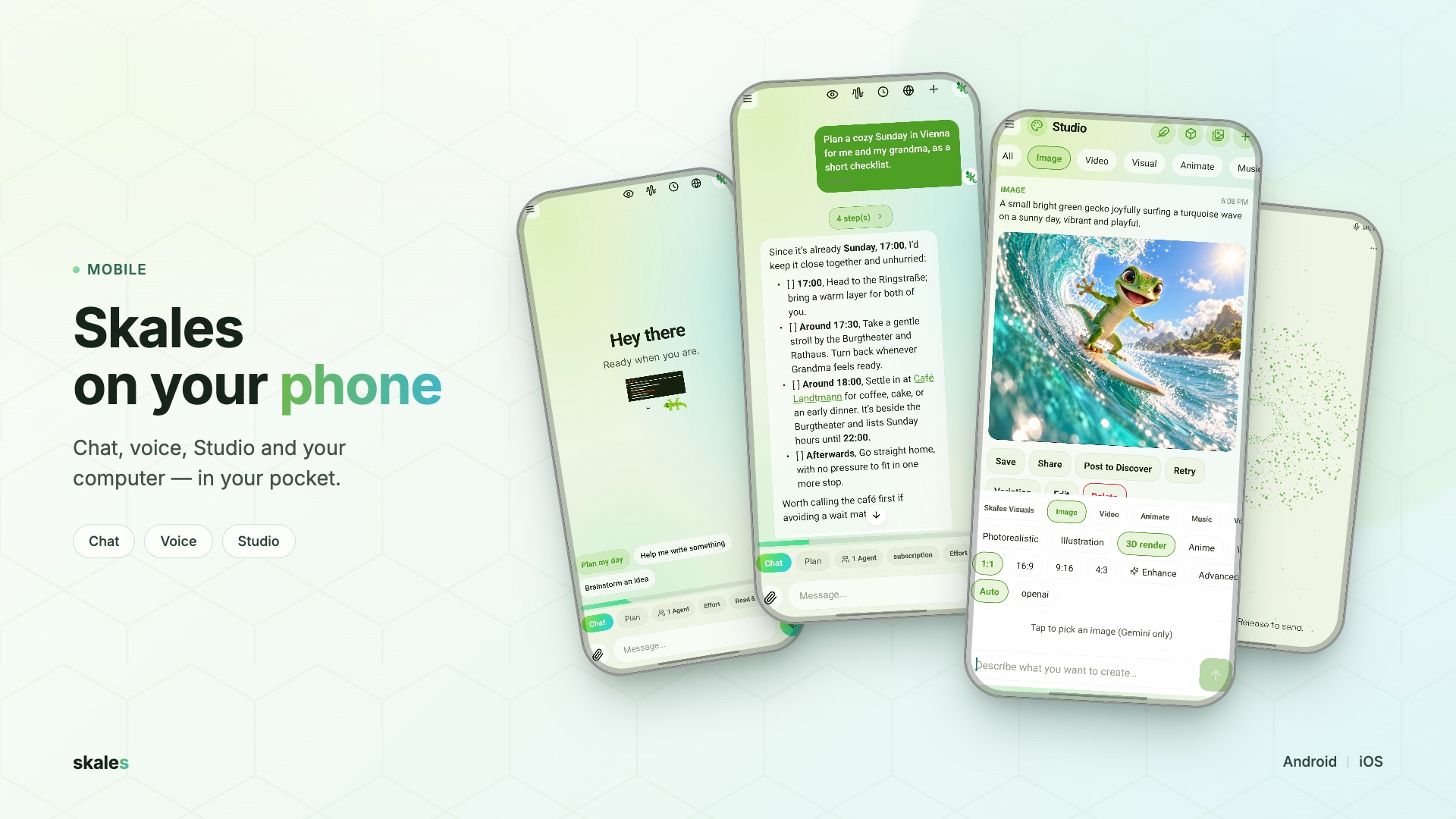 Skales on your phone: chat, voice and Studio on Android and iOS