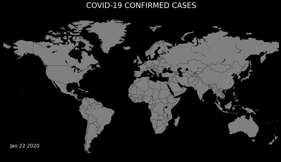 Confirmed COVID-19 cases worldwide