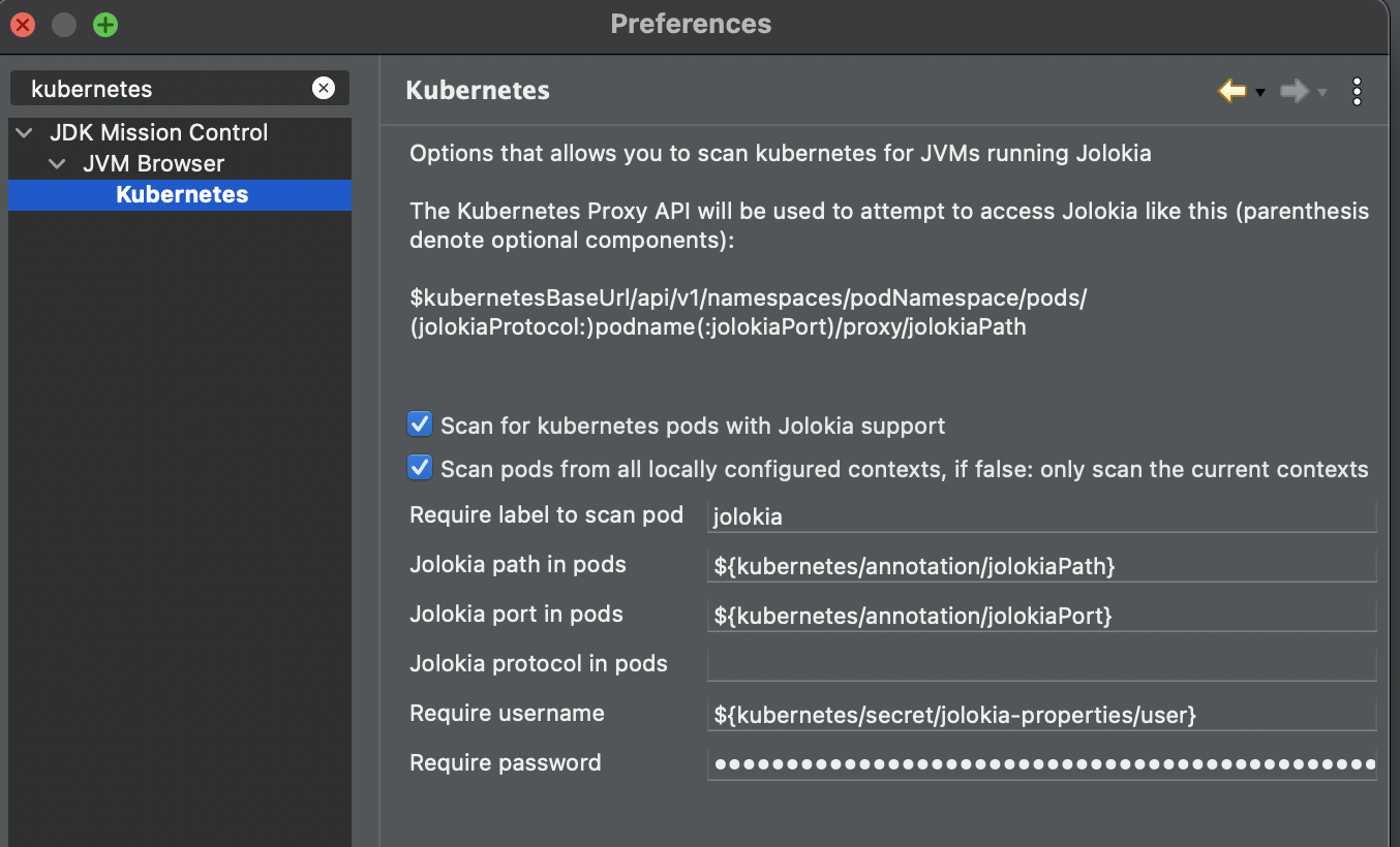 Settings to scan kubernetes!