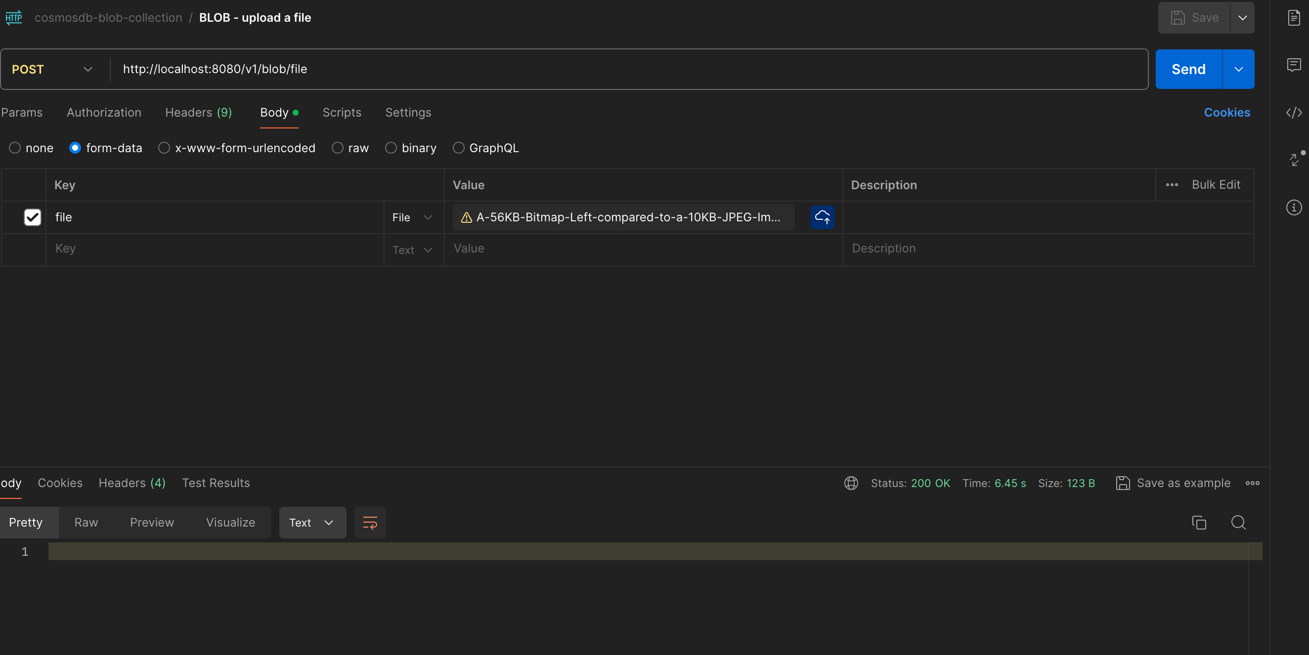 Upload file using postman