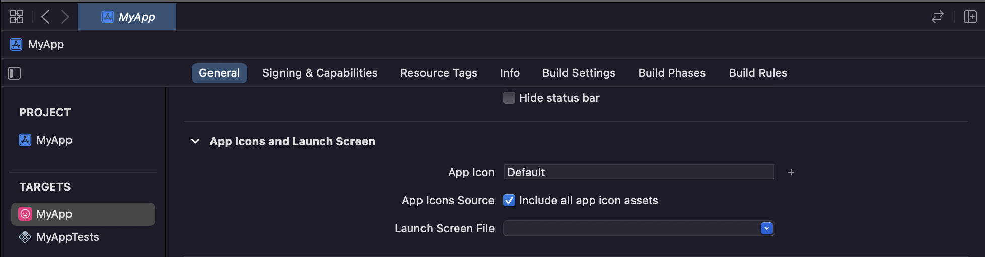 Example App Icons and Launch Screen