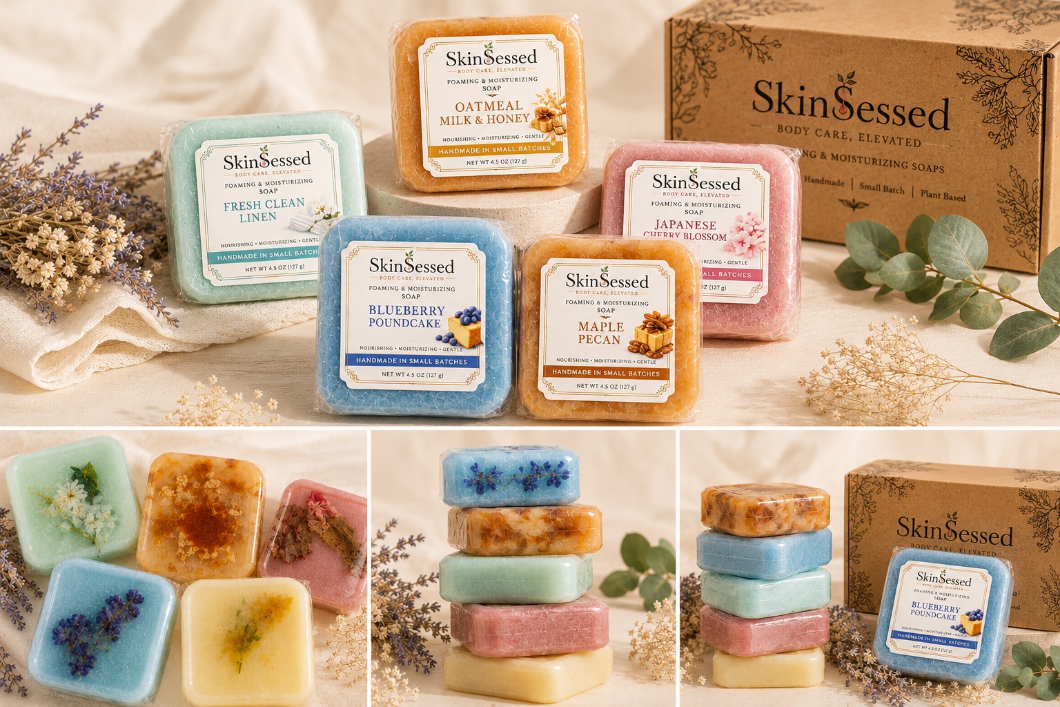 SkinSessed square goat milk soap collection
