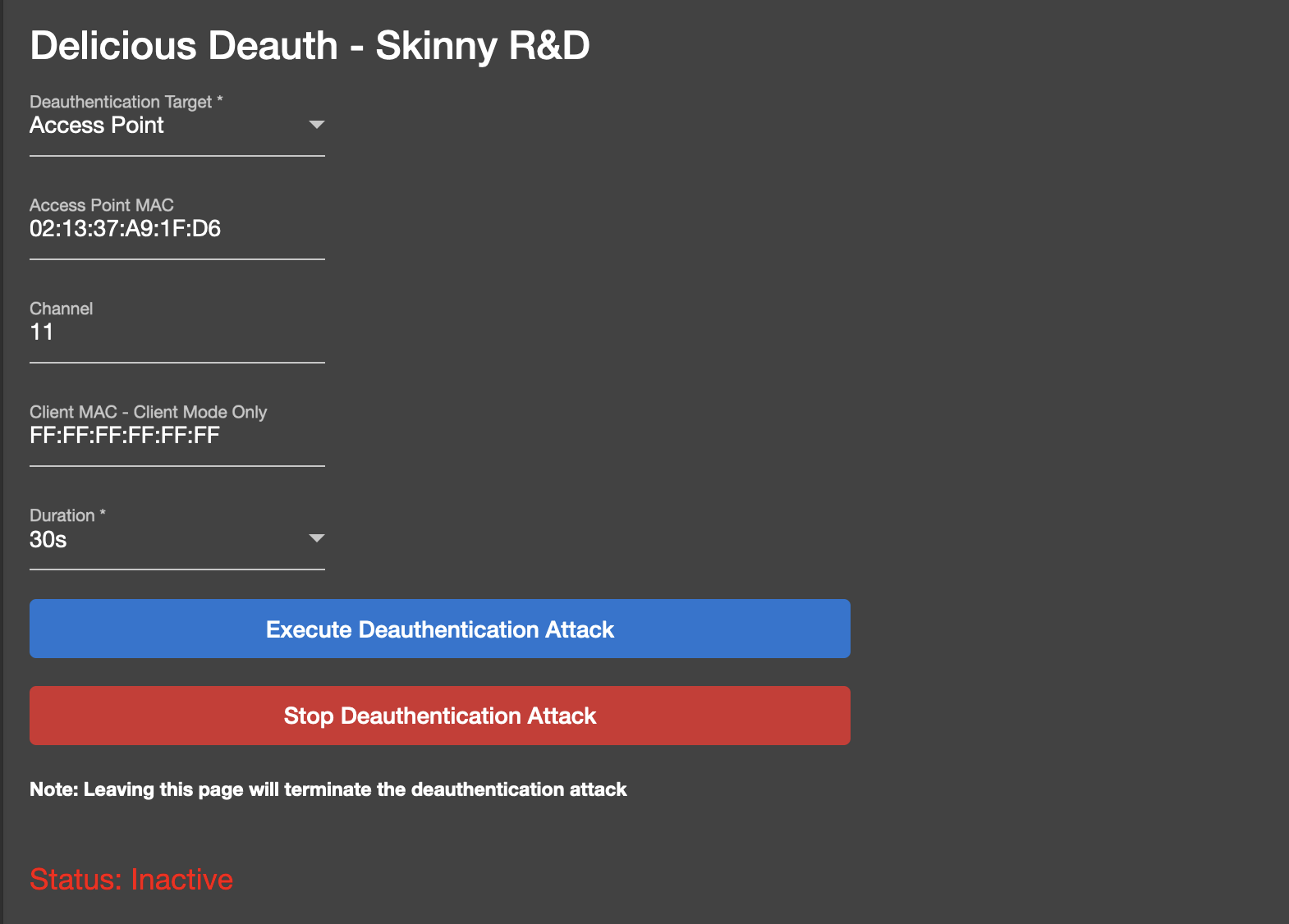 DeliciousDeauth module