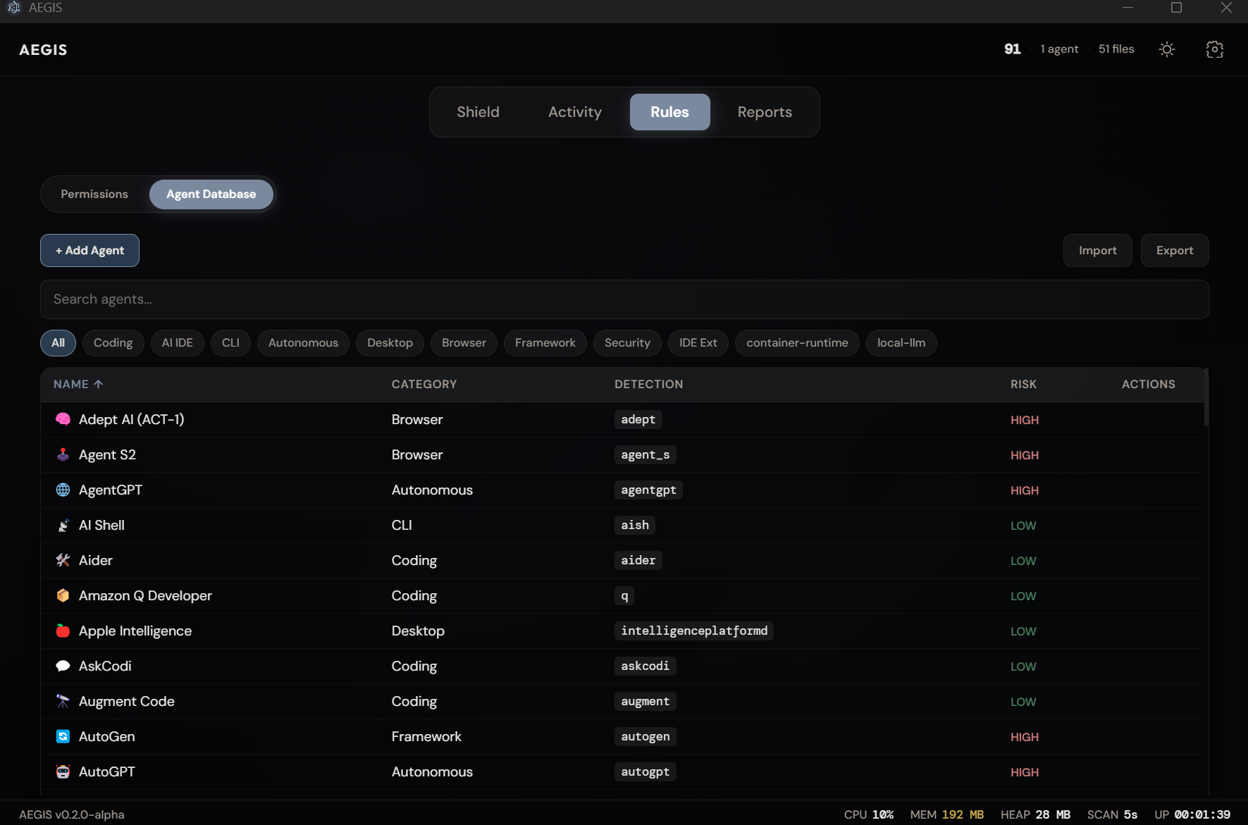 Agent Database
