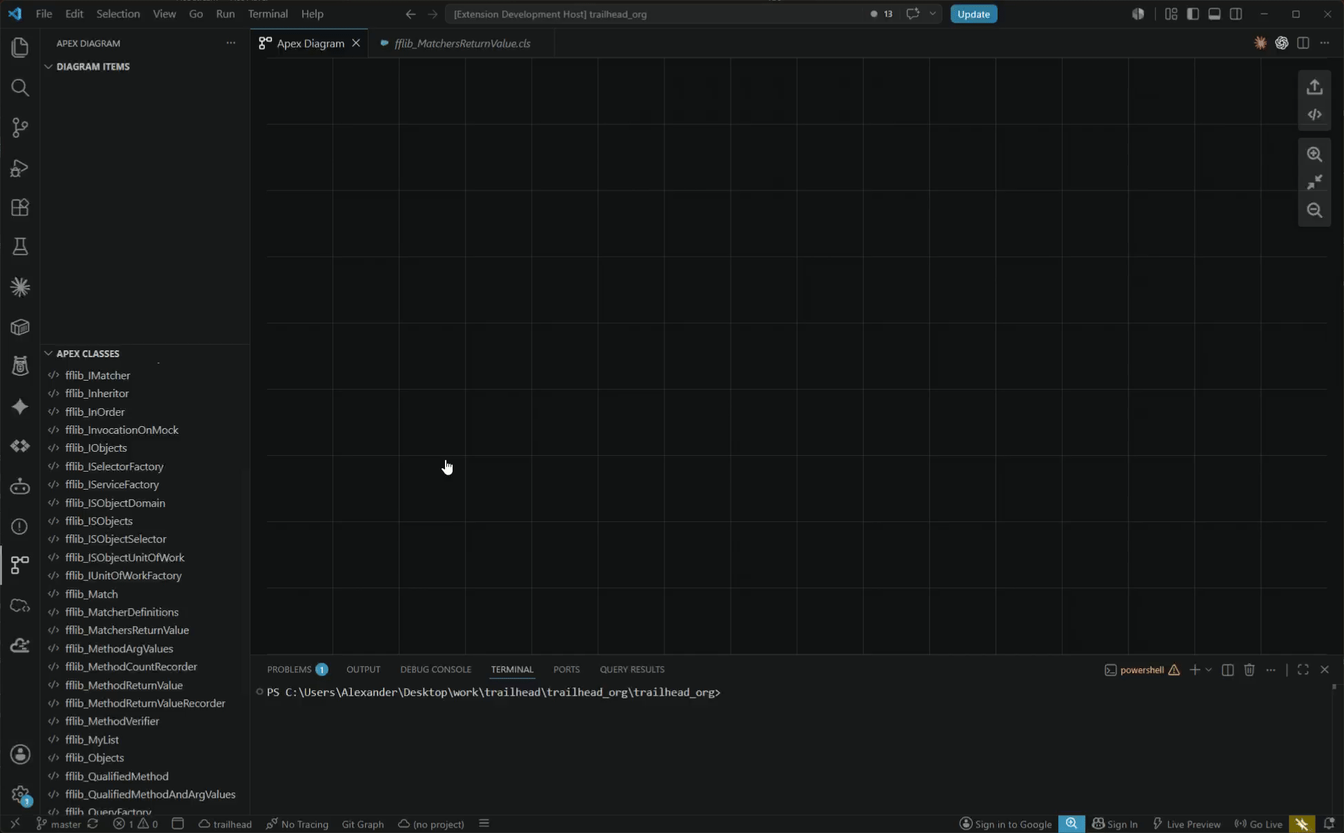 Adding Apex classes to a diagram and exporting SVG