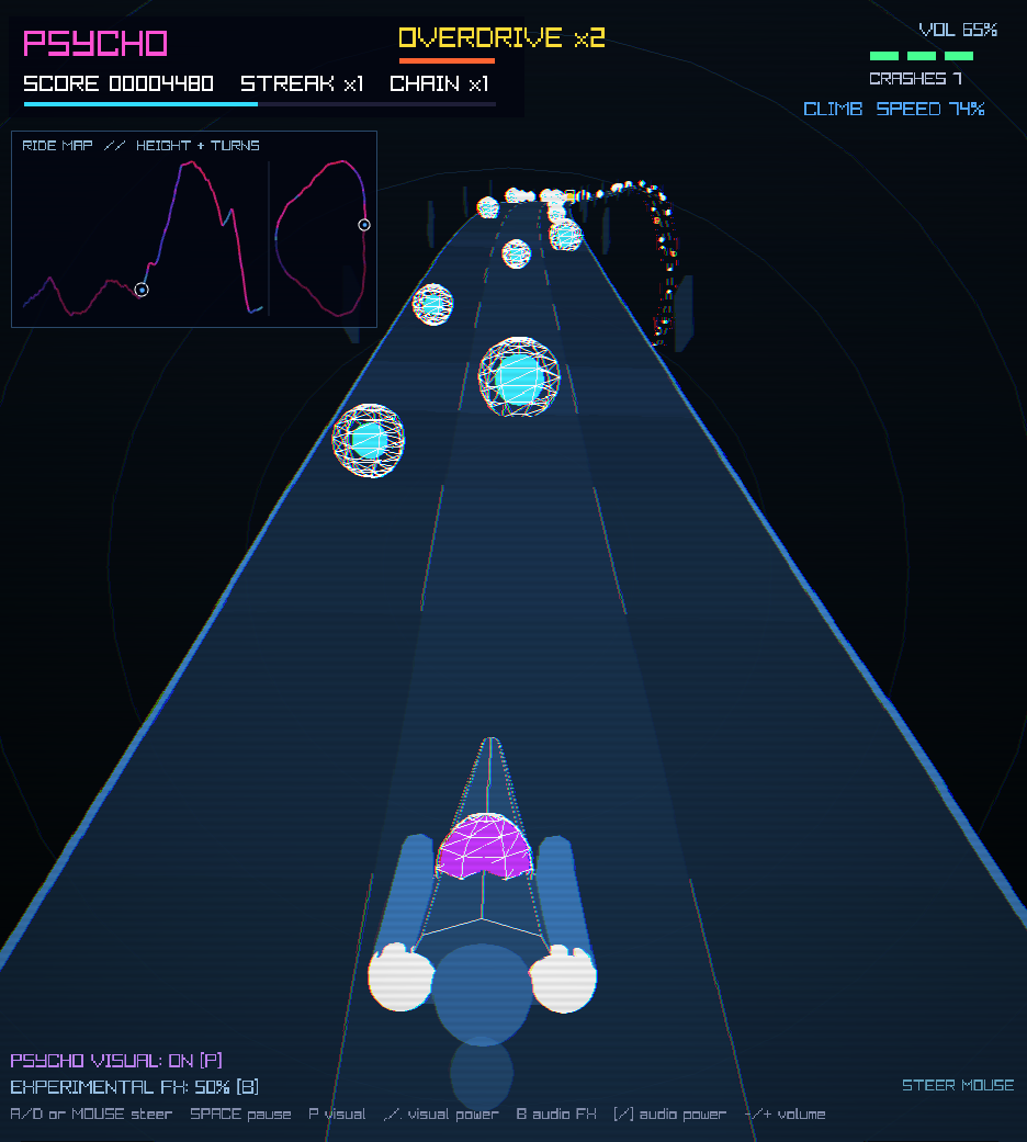 A cool-colored climb with traffic and overdrive