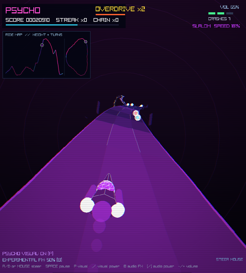 A purple music-generated bend