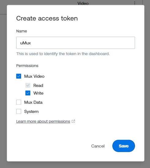 Mux token settings