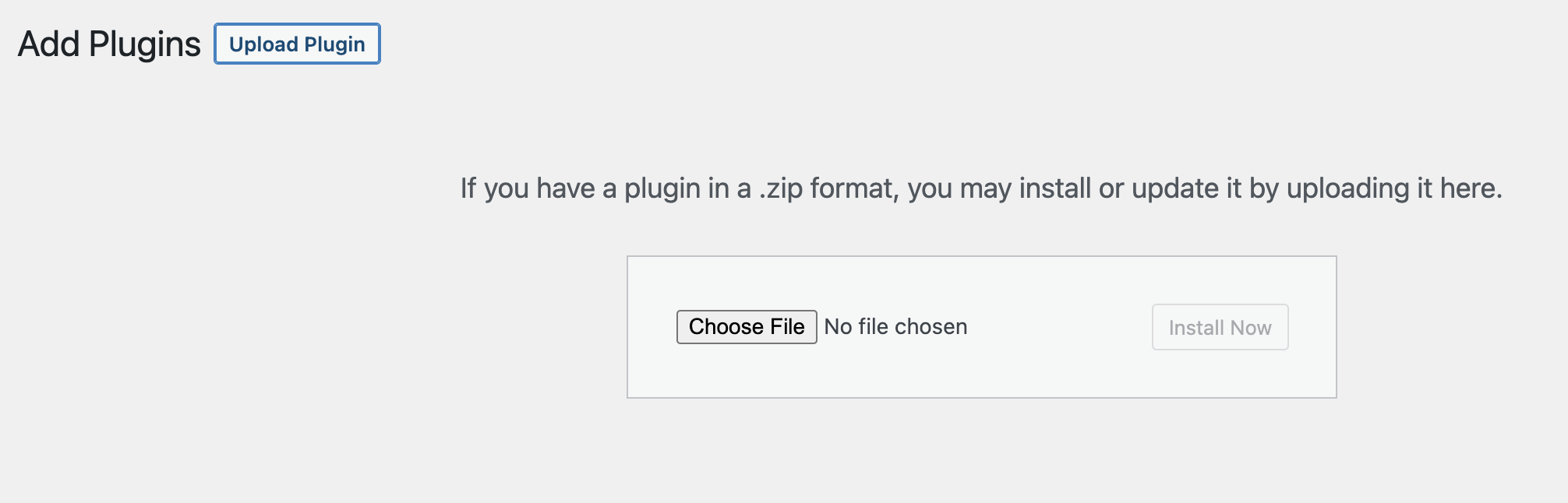 Upload Plugin > Install Now