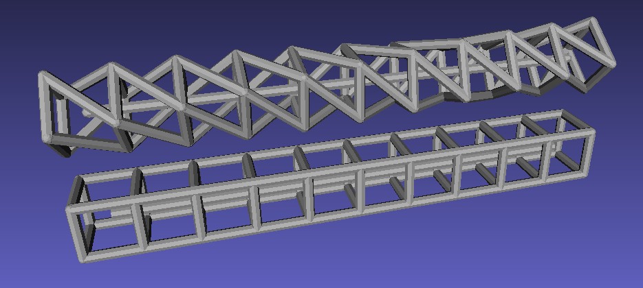 Bent cubic truss 180degree arch with default split ratio
