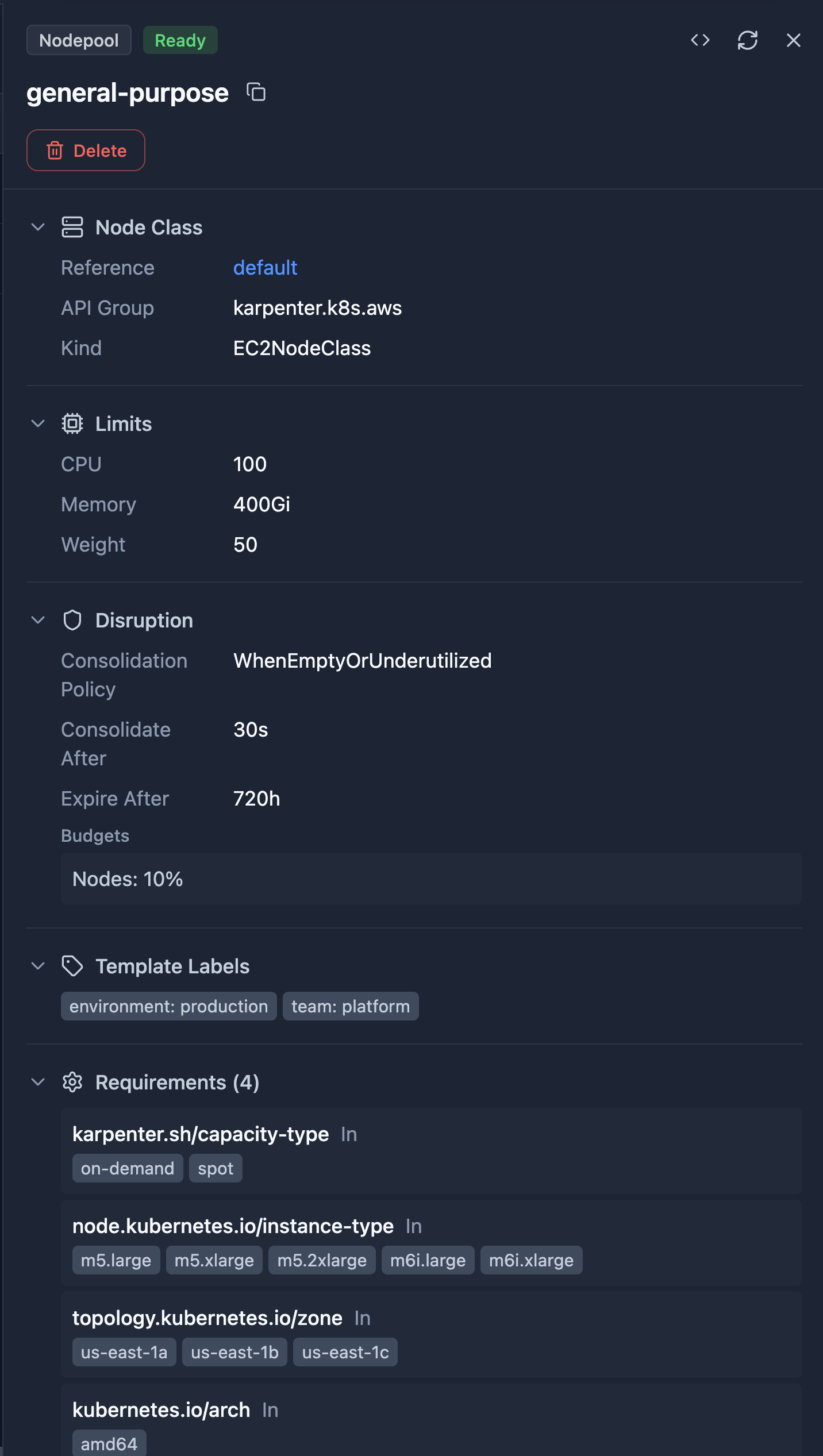NodePool Detail