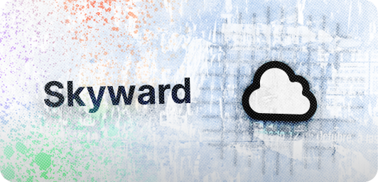 Banner for Skyward with logo and name