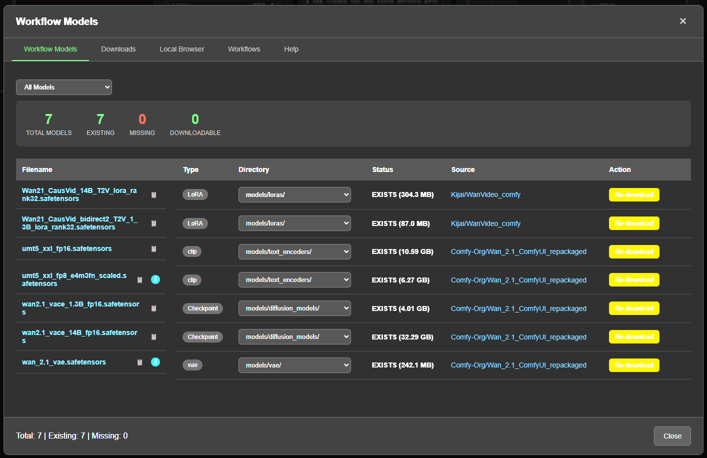 Workflow Models Tab