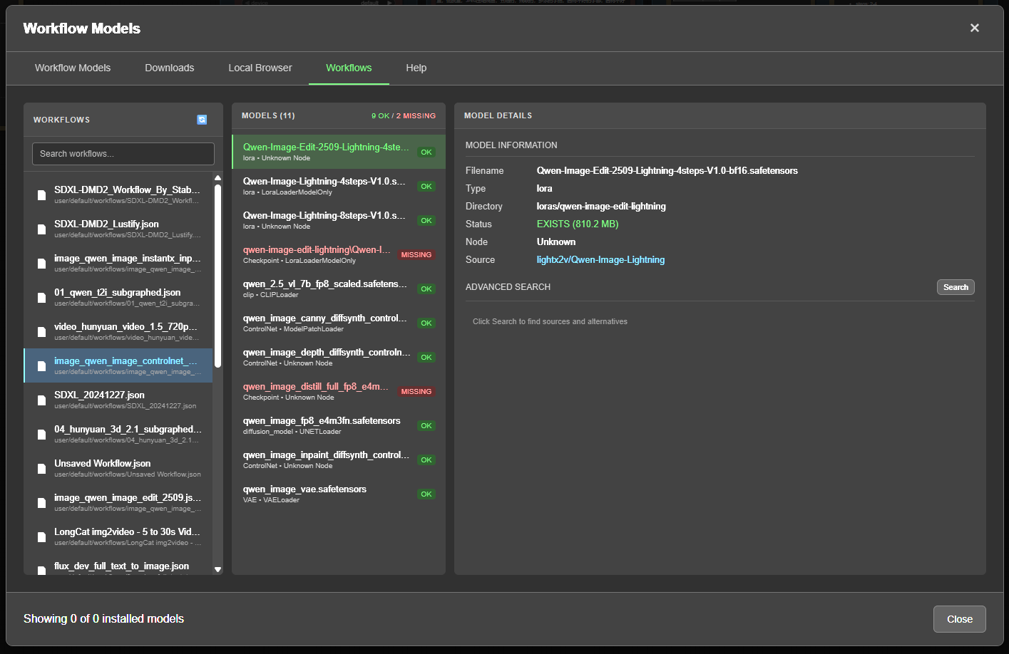 Workflows Tab