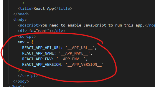 How to define environment variables