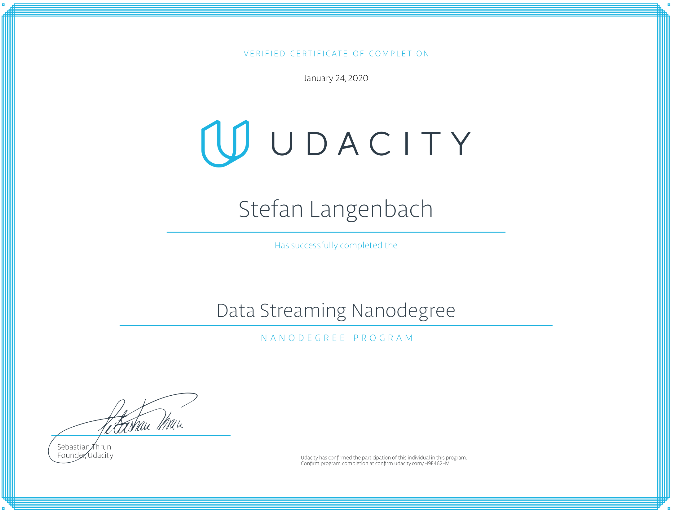 Data Streaming Certificate