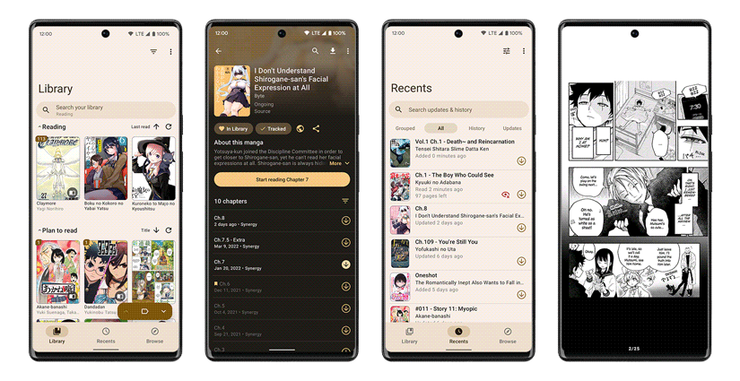 screenshots of app