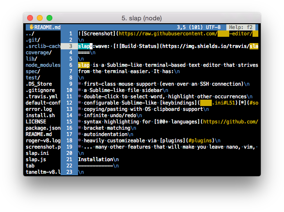 mac terminal vim line numbers