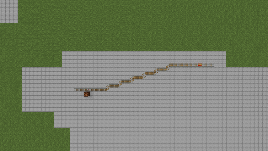 A vanilla 1:3 rail staircase