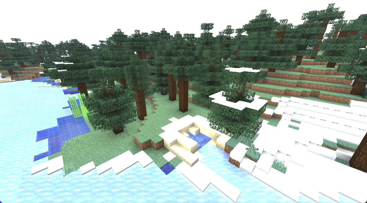 Vanilla: the same hill in whole blocks