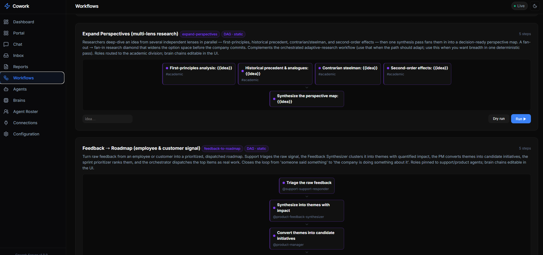 Expand Perspectives and Feedback → Roadmap workflows