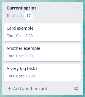 Trello cost counter exemple