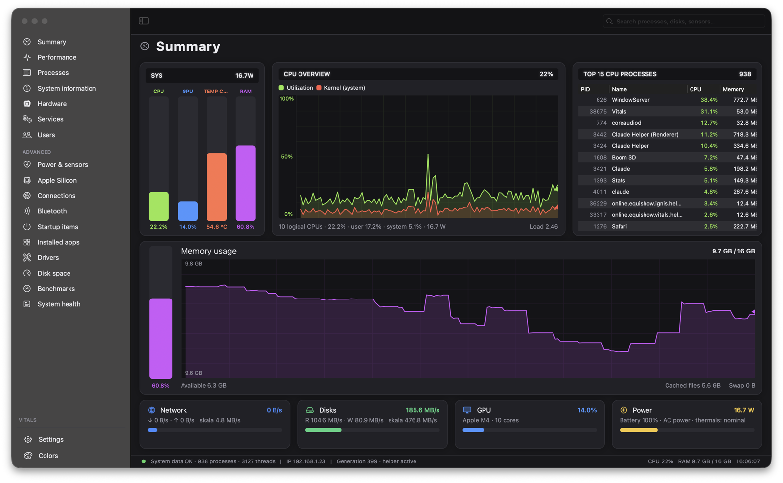 Vitals screenshot 1