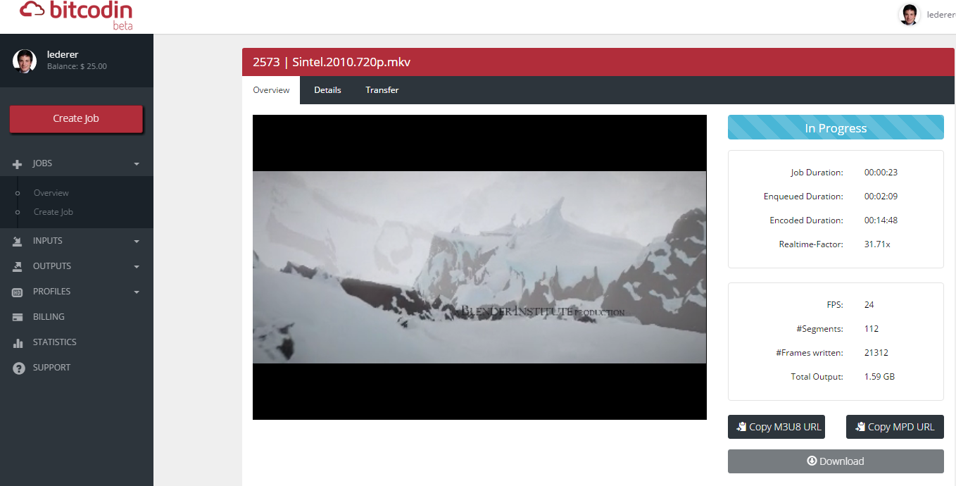 bitcodin Job Progress