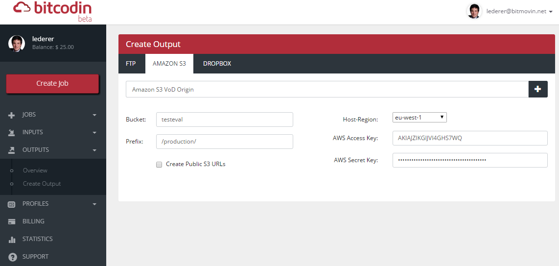 bitcodin Output Overview